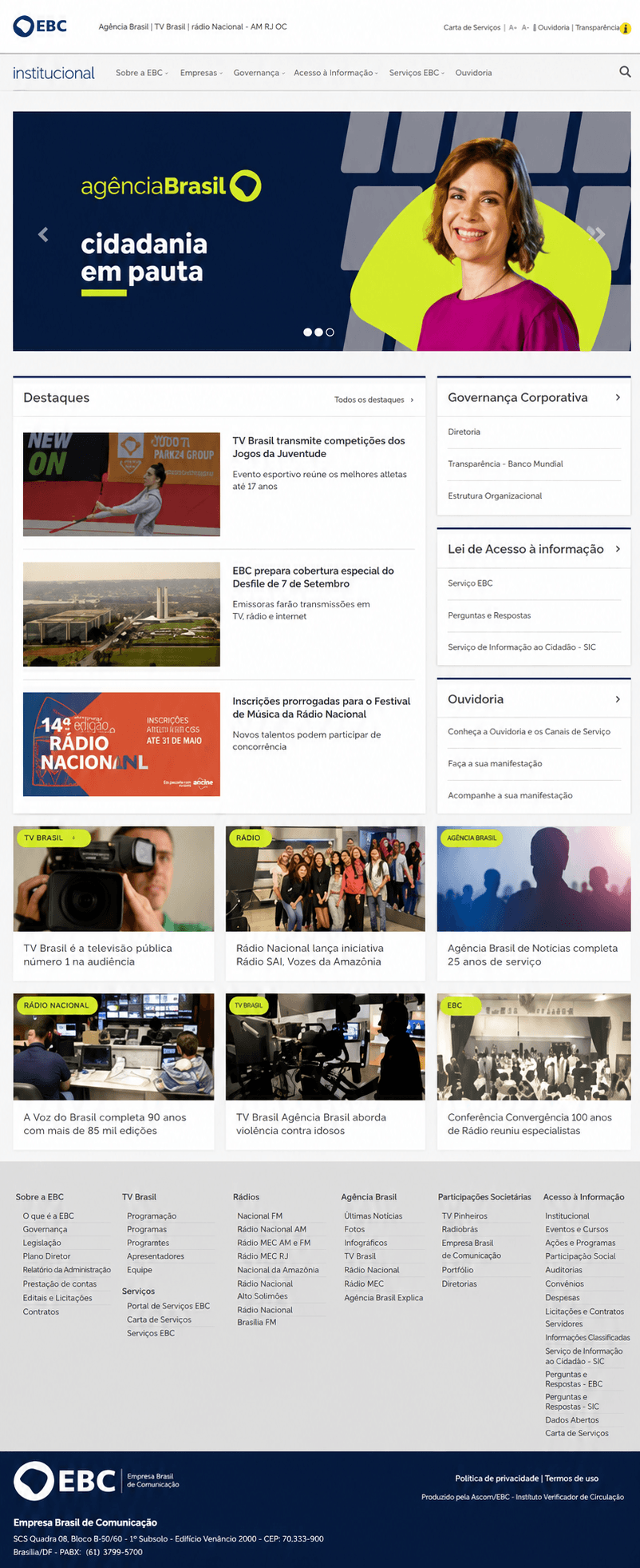 Legacy EBC homepage before redesign